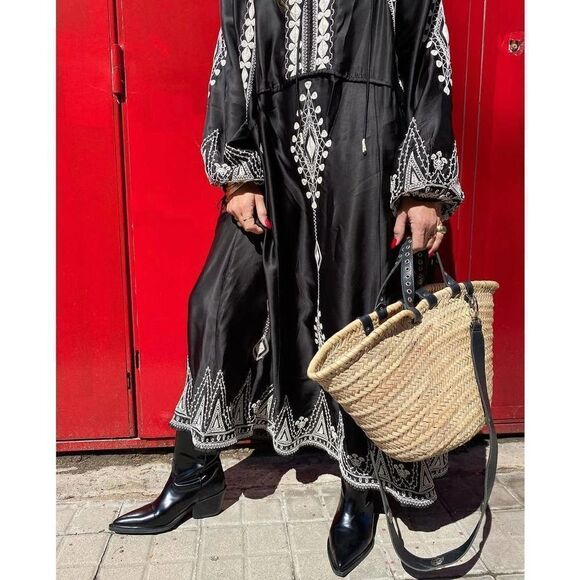 Zara Embroidered Dress Limited Edition New Black - Picture 10 of 14